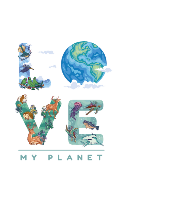 Love my Planet - Szeresd a Földet minta fehér pólón