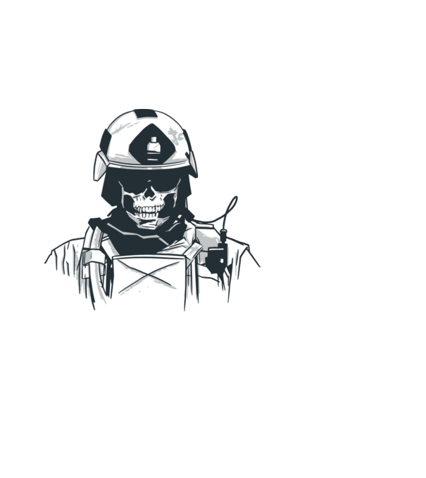 Special Force Skull minta fekete pólón