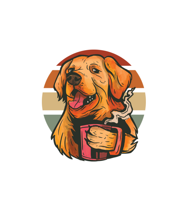 Golden retriever minta fehér pólón