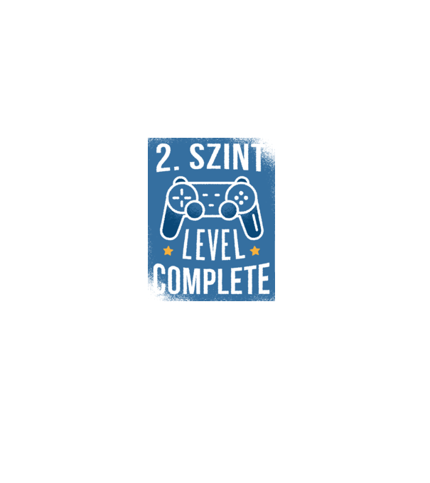 2. szint level completed minta fekete pólón