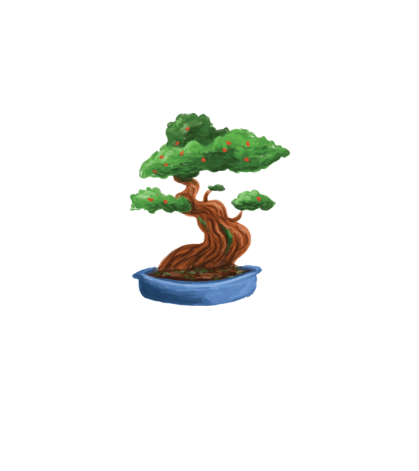 Bonsai fa minta sötétkék pólón