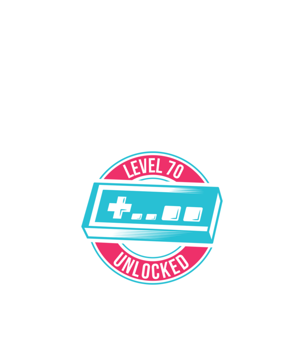 Level 70 Unlocked 70 éves születésnap minta fehér pólón