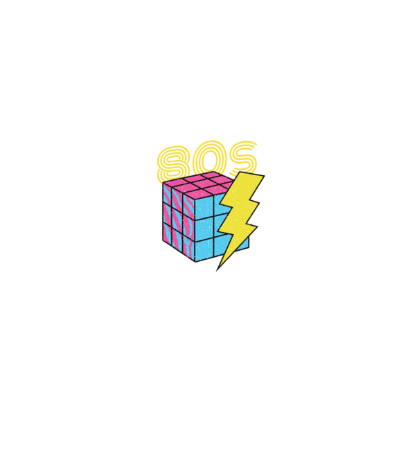 I love the 80s Rubik kocka minta farmerkék pólón