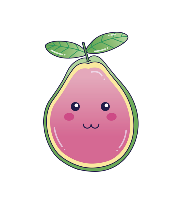 Mosolygós Guava minta fehér pólón