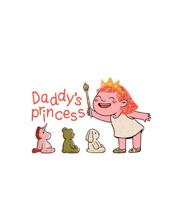 Daddy's Princess - Apa kicsi hercegnője minta fekete pólón