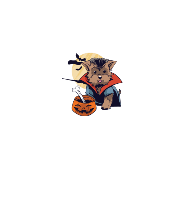 Vámpír Yorkie Halloween minta szürke pólón