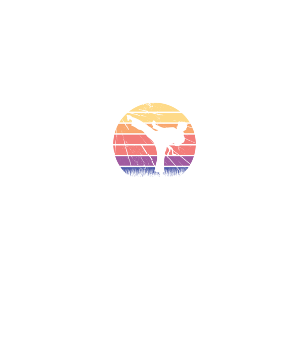 Karate Retró minta fekete pólón