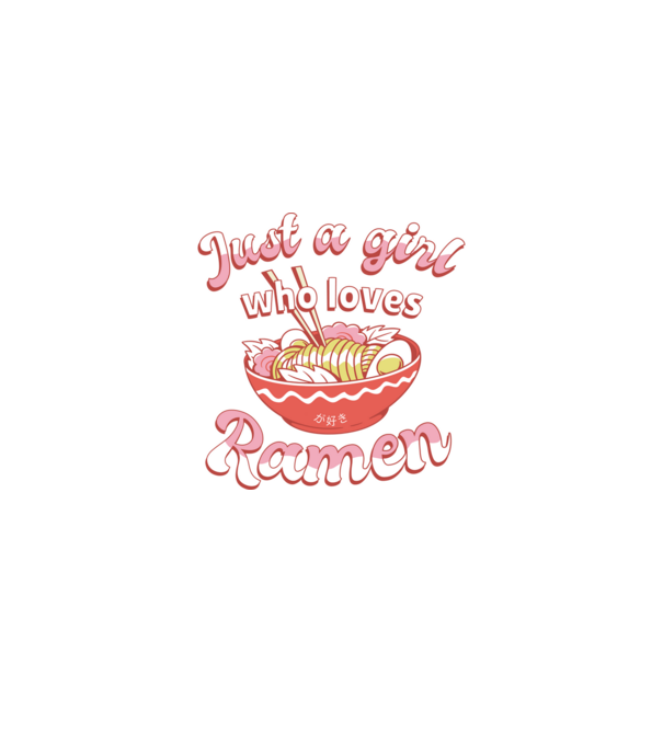 Girl Who Loves Ramen minta szürke pólón