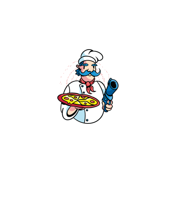 Veszélyes pizza minta szürke pólón