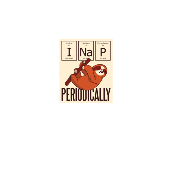 I NaP Periodically Lajhár póló minta türkiz pólón