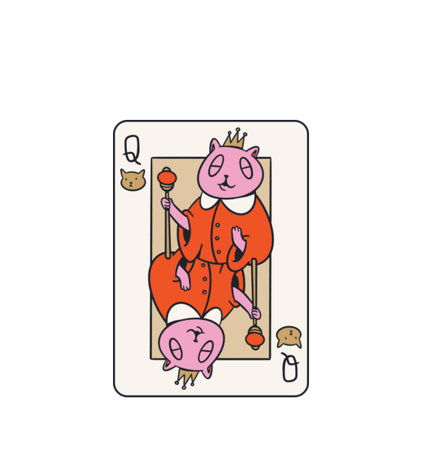 Macskák királynője minta fehér pólón