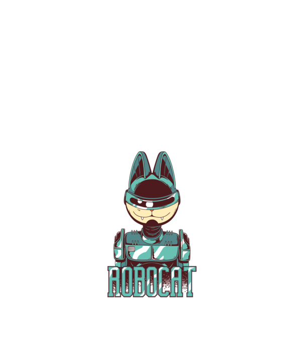 Robocat - Robotcica minta fehér pólón