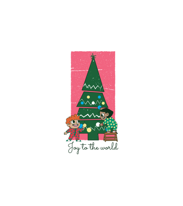 Karácsonyfa díszítés minta fehér pólón