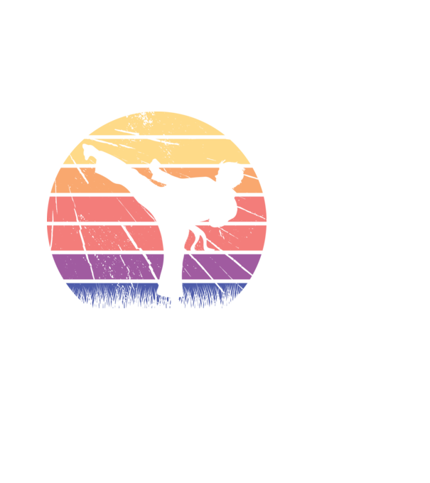 Karate Retró minta fekete pólón