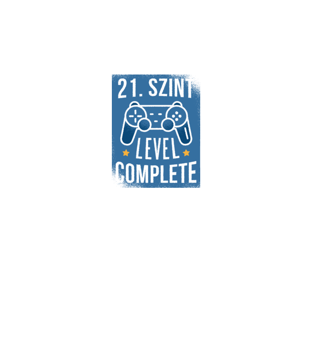 21. szint level completed minta sötétkék pólón