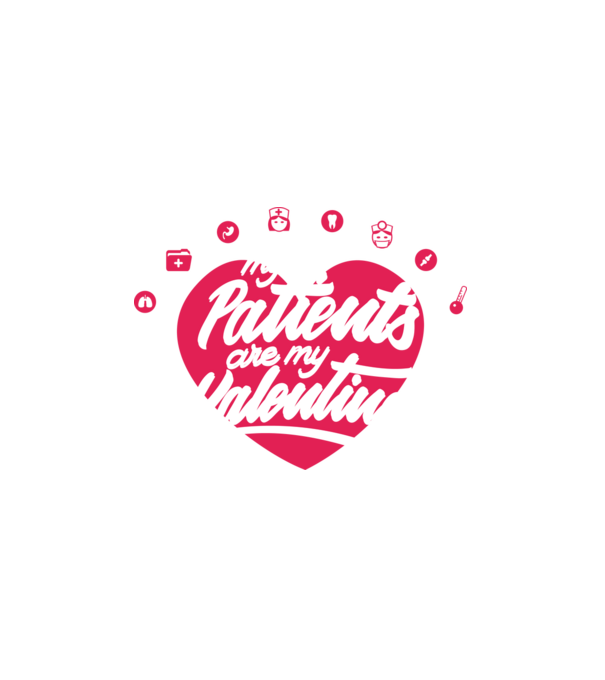 My Patients Are My Valentines minta fehér pólón
