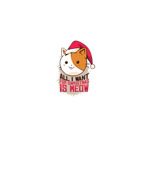 All I want for christmas is MEOW Cicás póló minta fekete pólón