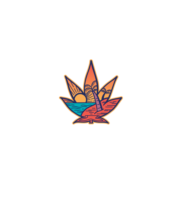 Naplemente Marijuana levél minta fekete pólón