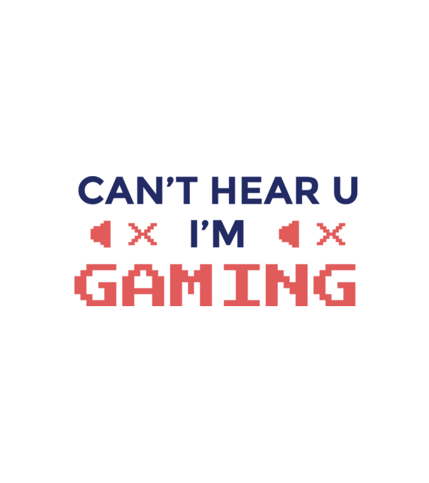 Can't hear U - I'm Gaming minta fehér/piros pólón