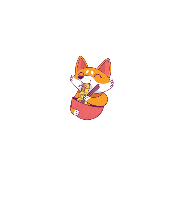 Corgi ramennel minta fekete pólón