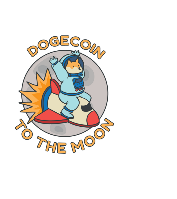 Dogecoin To The Moon minta világoskék pólón