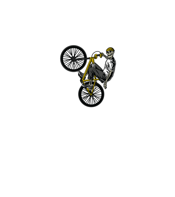 Csontváz BMX minta fekete pólón