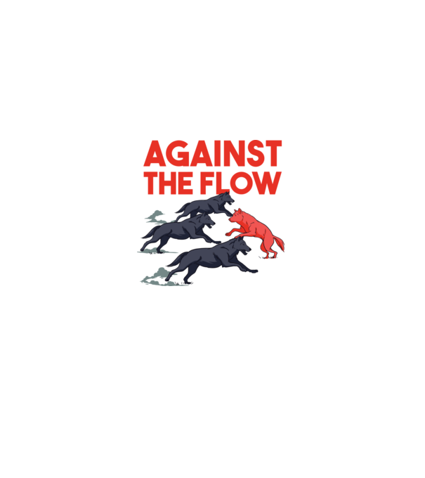 Against the flow - Árral szemben minta fehér pólón