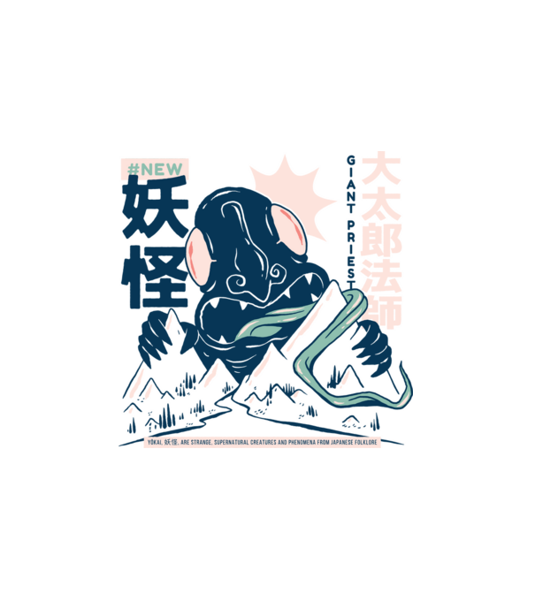 Daidarabotchi Yokai minta fehér pólón