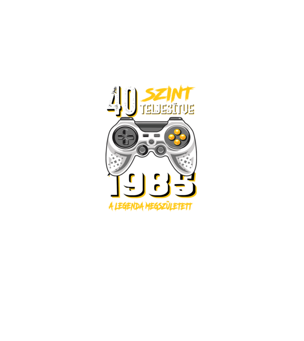 GAMER szint teljesítve 40. 1985 minta fekete pólón