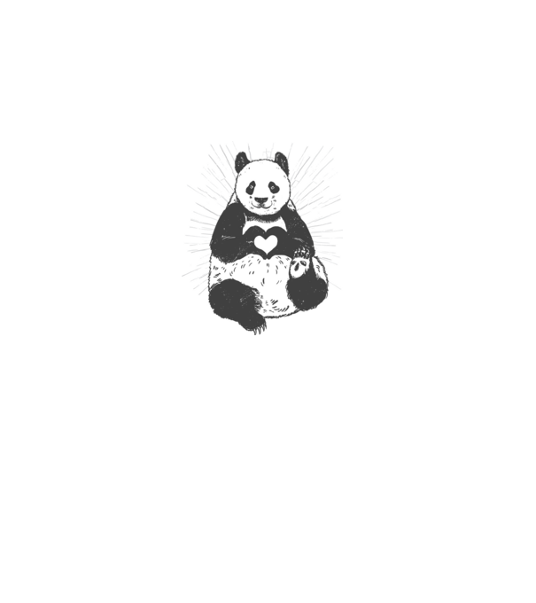 Panda szív minta szürke pólón
