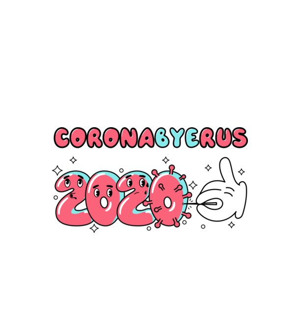 Coronabyrus 2020 minta fehér pólón