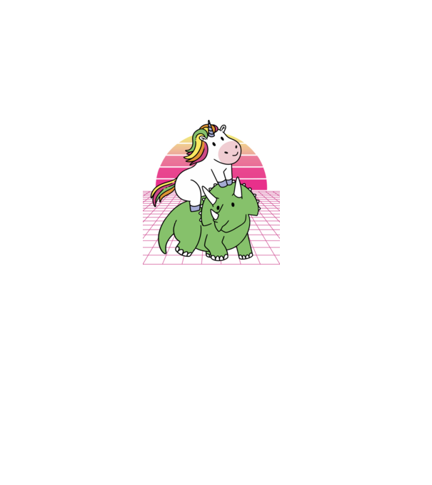 Unikornis Dinoszauruszon retro minta sötétkék pólón