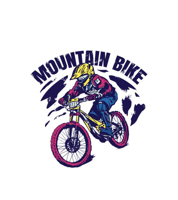 Mountain Bike minta fehér pólón