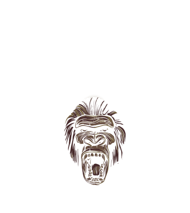 Gorilla Face minta fekete pólón