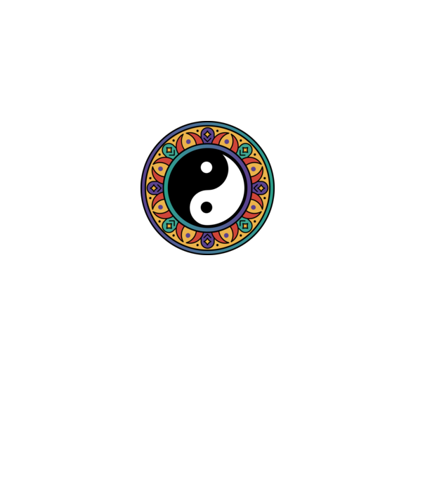 YinYang Mandala minta fehér pólón