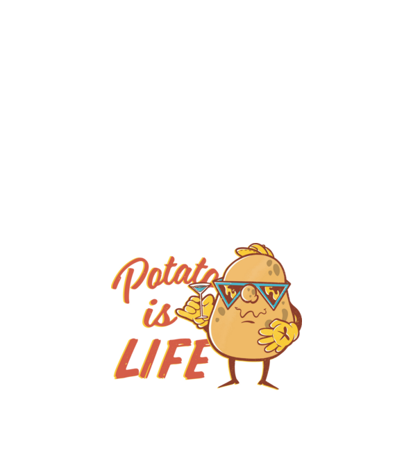 Potato Is Life minta fehér pólón