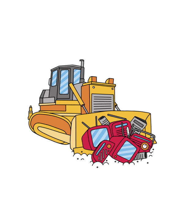 Bulldozer Media minta fehér pólón