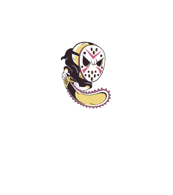 Grim Reaper Jason maszk minta fekete pólón