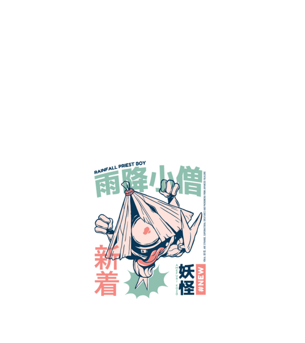 Amefuri Kozo Yokai minta fehér pólón