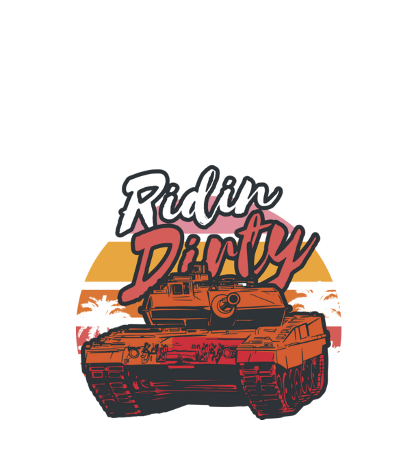 Ridin Dirty Tankos póló minta fekete pólón