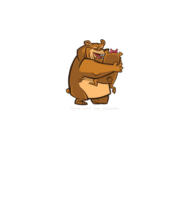 Medve apu minta fekete pólón