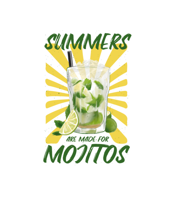 Mojito minta fehér pólón