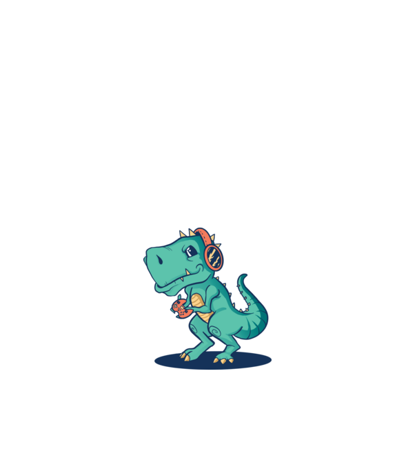 Gaming Dinosaur minta fehér pólón