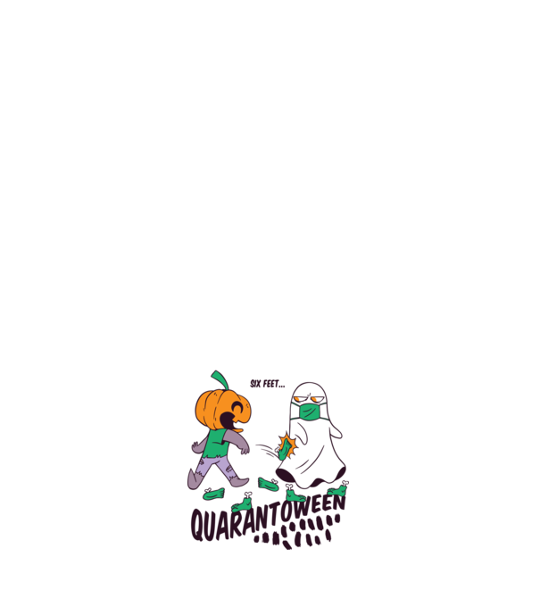 Quarantoween minta fehér pólón
