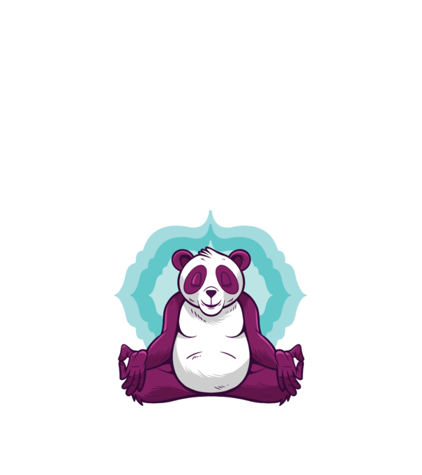 Panda Meditáció minta homokszín pólón