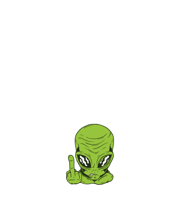 Alien bemutat minta fehér pólón