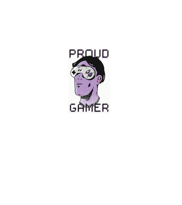 Proud Gamer VR szemüveg minta fekete pólón