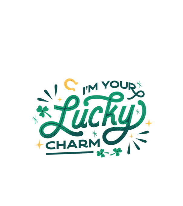 Lucky charm minta fehér pólón