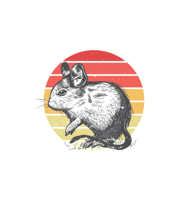 Retro Degu minta fehér pólón