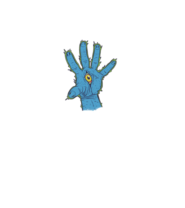 Illuminati Trippy Hand minta fekete pólón